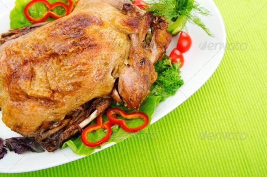 Roasted turkey chicken